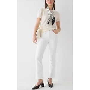 J Crew Womens T31 9" Tall Demi Boot Crop Jean White Stretch High Waist BQ302